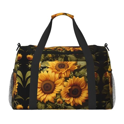 Erwqavc Reisetasche mit gelbem Sonnenblumen-Druck für Reisen, Schultertasche, Wochenend-Handtasche, Sporttasche, Turnbeutel für Damen und Herren Erwqavc Reisetasche mit gelbem Sonnenblumen-Druck für Reisen, Schultertasche, Wochenend-Handtasche, Sporttasche, Turnbeutel für Damen und Herren von Erwqavc