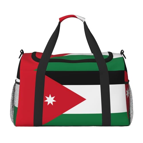 Erwqavc Reisetasche mit jordanischer Flagge, für Reisen, Schultertasche, Wochenend-Handtasche, Sporttasche, Turnbeutel für Damen und Herren Erwqavc Reisetasche mit jordanischer Flagge, für Reisen, Schultertasche, Wochenend-Handtasche, Sporttasche, Turnbeutel für Damen und Herren von Erwqavc