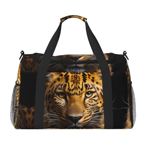 Erwqavc Reisetasche mit tiefäugigem Leopardenmuster für Reisen, Schultertasche, Wochenend-Handtasche, Sporttasche, Turnbeutel für Damen und Herren Erwqavc Reisetasche mit tiefäugigem Leopardenmuster für Reisen, Schultertasche, Wochenend-Handtasche, Sporttasche, Turnbeutel für Damen und Herren von Erwqavc
