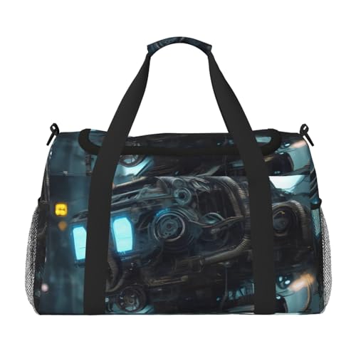 Future Reisetasche mit Roboter-Druck, für Reisen, Schultertasche, Wochenend-Handtasche, Sporttasche, Turnbeutel für Damen und Herren Future Reisetasche mit Roboter-Druck, für Reisen, Schultertasche, Wochenend-Handtasche, Sporttasche, Turnbeutel für Damen und Herren von Erwqavc