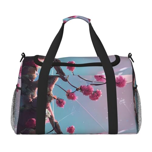 Kleine Reisetasche mit rosa Blumendruck, für Reisen, Schultertasche, Wochenendtasche, Übernachtungs-Handtasche, Sporttasche, Turnbeutel für Männer und Frauen Kleine Reisetasche mit rosa Blumendruck, für Reisen, Schultertasche, Wochenendtasche, Übernachtungs-Handtasche, Sporttasche, Turnbeutel für Männer und Frauen von Erwqavc