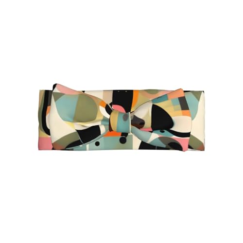Mid-Century moderner Kunst-Katzen-Druck, Baby-Schleifen, Stirnband, hautfreundliches Haar-Accessoire, zartes Haarband für Neugeborene, Säuglinge, Kleinkinder von Erwqavc