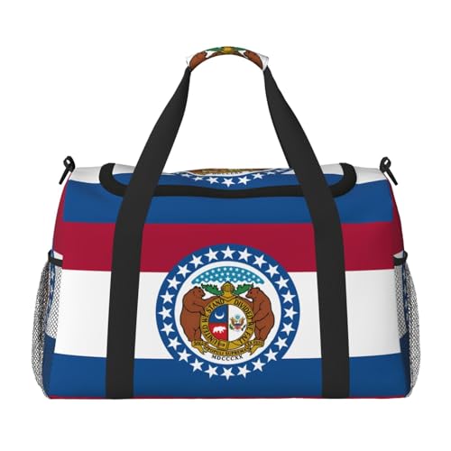 Missouri Reisetasche mit Staatsflaggen-Druck, für Reisen, Schultertasche, Wochenend-Handtasche, Sporttasche, Turnbeutel für Damen und Herren Missouri Reisetasche mit Staatsflaggen-Druck, für Reisen, Schultertasche, Wochenend-Handtasche, Sporttasche, Turnbeutel für Damen und Herren von Erwqavc