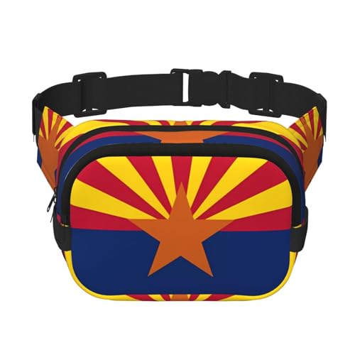 Quadratische doppellagige Hüfttasche für Damen und Herren, Arizona-Flagge, leichte Umhängetasche, zum Laufen, Wandern von Erwqavc