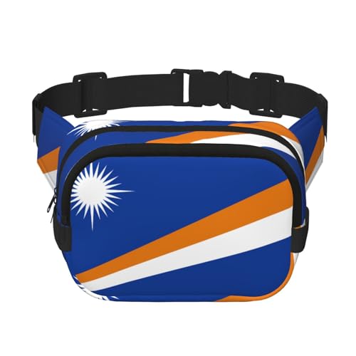 Quadratische doppellagige Hüfttasche für Damen und Herren, Flagge der Marshallinseln, leichte Umhängetasche, zum Laufen, Wandern Quadratische doppellagige Hüfttasche für Damen und Herren, Flagge der Marshallinseln, leichte Umhängetasche, zum Laufen, Wandern von Erwqavc