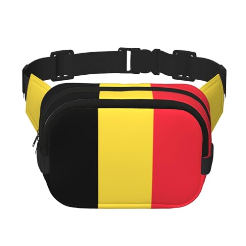 Quadratische doppellagige Hüfttasche für Damen und Herren, Flagge von Belgien, leichte Umhängetasche, zum Laufen, Wandern Quadratische doppellagige Hüfttasche für Damen und Herren, Flagge von Belgien, leichte Umhängetasche, zum Laufen, Wandern von Erwqavc