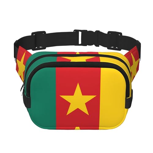 Quadratische doppellagige Hüfttasche für Damen und Herren, Flagge von Kamerun, leichte Umhängetasche, zum Laufen, Wandern Quadratische doppellagige Hüfttasche für Damen und Herren, Flagge von Kamerun, leichte Umhängetasche, zum Laufen, Wandern von Erwqavc
