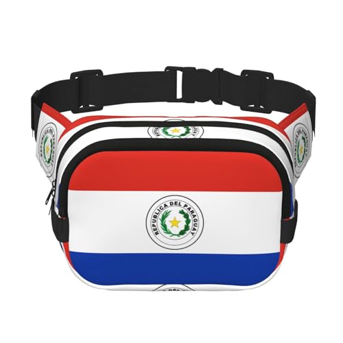 Quadratische doppellagige Hüfttasche für Damen und Herren, Flagge von Paraguay, leichte Umhängetasche, zum Laufen, Wandern Quadratische doppellagige Hüfttasche für Damen und Herren, Flagge von Paraguay, leichte Umhängetasche, zum Laufen, Wandern von Erwqavc