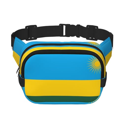 Quadratische doppellagige Hüfttasche für Damen und Herren, Flagge von Ruanda, leichte Umhängetasche, zum Laufen, Wandern Quadratische doppellagige Hüfttasche für Damen und Herren, Flagge von Ruanda, leichte Umhängetasche, zum Laufen, Wandern von Erwqavc