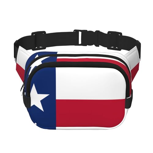 Quadratische doppellagige Hüfttasche für Damen und Herren, Flagge von Texas, leichte Umhängetasche, zum Laufen, Wandern von Erwqavc