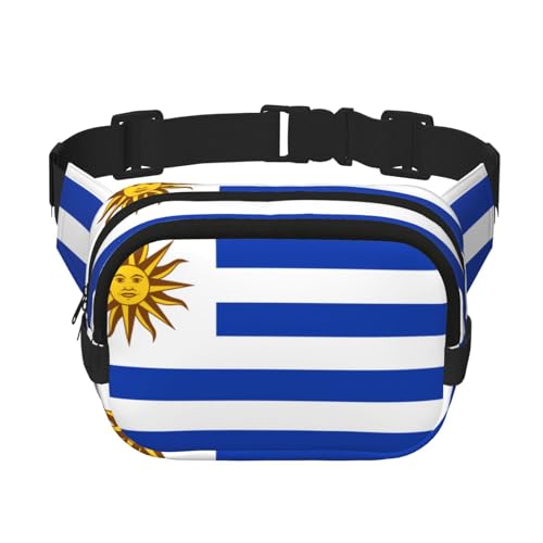 Quadratische doppellagige Hüfttasche für Damen und Herren, Flagge von Uruguay, leichte Umhängetasche, zum Laufen, Wandern von Erwqavc