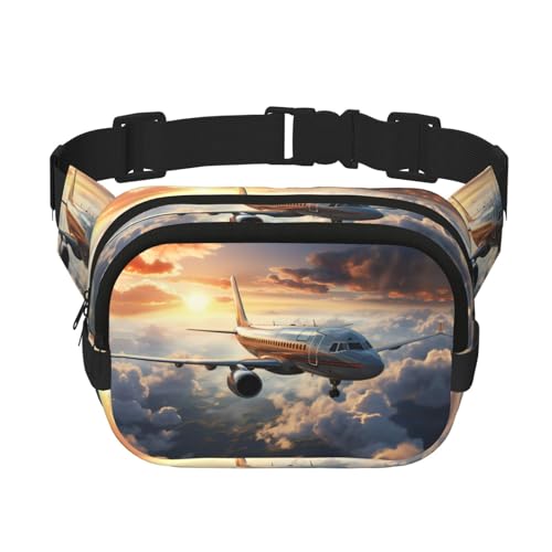 Quadratische doppellagige Hüfttasche für Damen und Herren, Flugzeuge mit aufsteigendem Druck, leichte Umhängetasche, zum Laufen, Wandern Quadratische doppellagige Hüfttasche für Damen und Herren, Flugzeuge mit aufsteigendem Druck, leichte Umhängetasche, zum Laufen, Wandern von Erwqavc