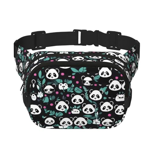 Quadratische doppellagige Hüfttasche für Damen und Herren, Panda, niedliches Gesicht, leichte Umhängetasche, zum Laufen, Wandern Quadratische doppellagige Hüfttasche für Damen und Herren, Panda, niedliches Gesicht, leichte Umhängetasche, zum Laufen, Wandern von Erwqavc