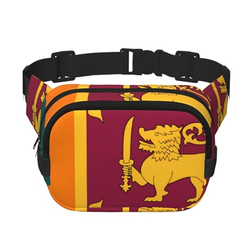 Quadratische doppellagige Hüfttasche für Damen und Herren, Sri Lanka-Flagge, leichte Umhängetasche, zum Laufen, Wandern Quadratische doppellagige Hüfttasche für Damen und Herren, Sri Lanka-Flagge, leichte Umhängetasche, zum Laufen, Wandern von Erwqavc
