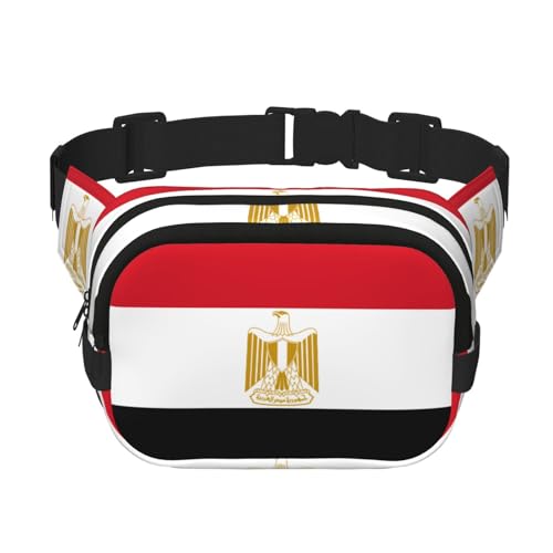 Quadratische doppellagige Hüfttasche für Damen und Herren, ägyptische Flagge, leichte Umhängetasche, zum Laufen, Wandern Quadratische doppellagige Hüfttasche für Damen und Herren, ägyptische Flagge, leichte Umhängetasche, zum Laufen, Wandern von Erwqavc