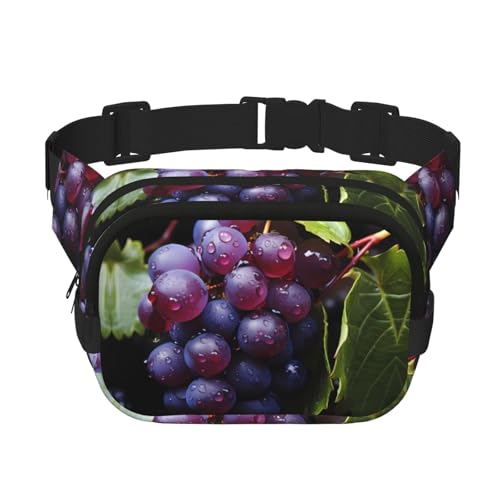 Quadratische doppellagige Hüfttasche für Damen und Herren, frische Trauben, leichte Umhängetasche, zum Laufen, Wandern Quadratische doppellagige Hüfttasche für Damen und Herren, frische Trauben, leichte Umhängetasche, zum Laufen, Wandern von Erwqavc