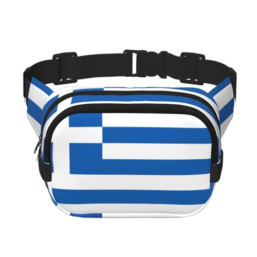 Quadratische doppellagige Hüfttasche für Damen und Herren, griechische Flagge, leichte Umhängetasche, zum Laufen, Wandern von Erwqavc