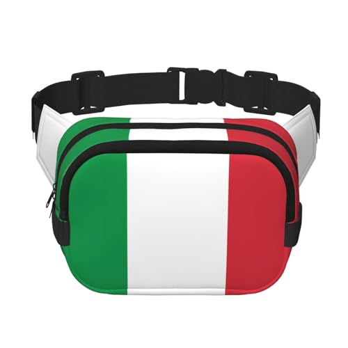 Quadratische doppellagige Hüfttasche für Damen und Herren, italienische Flagge, leichte Umhängetasche, zum Laufen, Wandern Quadratische doppellagige Hüfttasche für Damen und Herren, italienische Flagge, leichte Umhängetasche, zum Laufen, Wandern von Erwqavc