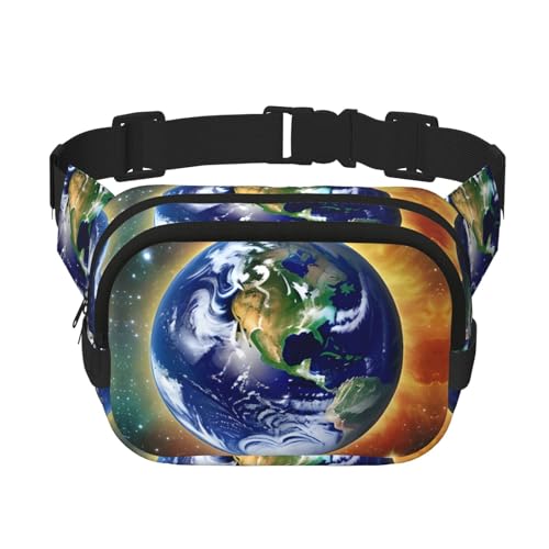 Quadratische doppellagige Hüfttasche für Damen und Herren, kosmischer Erddruck, leichte Umhängetasche, zum Laufen, Wandern Quadratische doppellagige Hüfttasche für Damen und Herren, kosmischer Erddruck, leichte Umhängetasche, zum Laufen, Wandern von Erwqavc