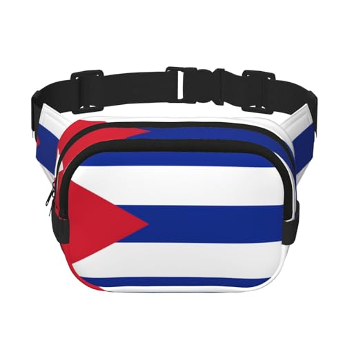 Quadratische doppellagige Hüfttasche für Damen und Herren, kubanische Flagge, leichte Umhängetasche, zum Laufen, Wandern Quadratische doppellagige Hüfttasche für Damen und Herren, kubanische Flagge, leichte Umhängetasche, zum Laufen, Wandern von Erwqavc