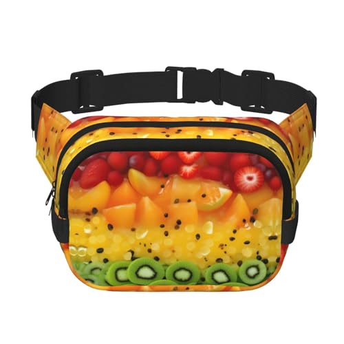 Quadratische doppellagige Hüfttasche für Damen und Herren, mit frischem Obstdruck, leichte Umhängetasche, zum Laufen, Wandern Quadratische doppellagige Hüfttasche für Damen und Herren, mit frischem Obstdruck, leichte Umhängetasche, zum Laufen, Wandern von Erwqavc