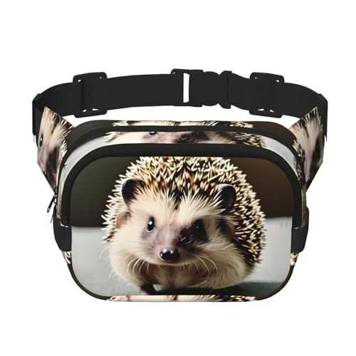 Quadratische doppellagige Hüfttasche für Damen und Herren, niedlicher Igel-Druck, leichte Umhängetasche, zum Laufen, Wandern Quadratische doppellagige Hüfttasche für Damen und Herren, niedlicher Igel-Druck, leichte Umhängetasche, zum Laufen, Wandern von Erwqavc