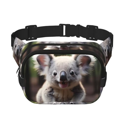 Quadratische doppellagige Hüfttasche für Damen und Herren, niedlicher Koala-Druck, leichte Umhängetasche, zum Laufen, Wandern Quadratische doppellagige Hüfttasche für Damen und Herren, niedlicher Koala-Druck, leichte Umhängetasche, zum Laufen, Wandern von Erwqavc