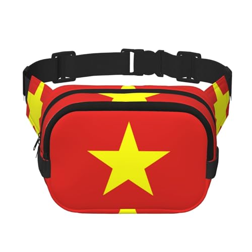 Quadratische doppellagige Hüfttasche für Damen und Herren, vietnamesische Flagge, leichte Umhängetasche, zum Laufen, Wandern Quadratische doppellagige Hüfttasche für Damen und Herren, vietnamesische Flagge, leichte Umhängetasche, zum Laufen, Wandern von Erwqavc