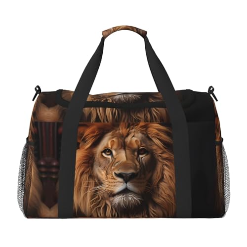 Reisetasche mit Aufdruck "The Lion's Gaze" für Reisen, Schultertasche, Wochenend-Handtasche, Sporttasche, Turnbeutel für Damen und Herren Reisetasche mit Aufdruck "The Lion's Gaze" für Reisen, Schultertasche, Wochenend-Handtasche, Sporttasche, Turnbeutel für Damen und Herren von Erwqavc