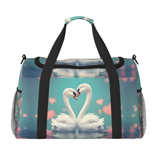 Reisetasche mit Aufdruck "The Swan in Love" für Reisen, Schultertasche, Wochenend-Handtasche, Sporttasche, Turnbeutel für Damen und Herren Reisetasche mit Aufdruck "The Swan in Love" für Reisen, Schultertasche, Wochenend-Handtasche, Sporttasche, Turnbeutel für Damen und Herren von Erwqavc