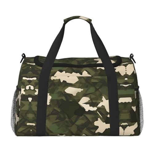 Reisetasche mit Camouflage-Muster, für Reisen, Schultertasche, Wochenend-Handtasche, Sporttasche, Sporttasche, Turnbeutel für Damen und Herren Reisetasche mit Camouflage-Muster, für Reisen, Schultertasche, Wochenend-Handtasche, Sporttasche, Sporttasche, Turnbeutel für Damen und Herren von Erwqavc