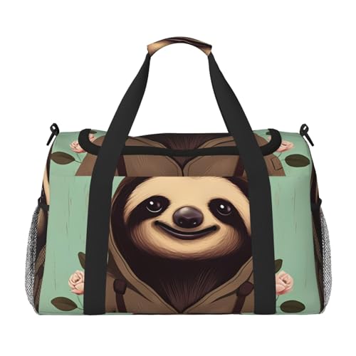 Reisetasche mit Cartoon-Faultier-Druck, für Reisen, Schultertasche, Wochenend-Handtasche, Sporttasche, Turnbeutel für Damen und Herren Reisetasche mit Cartoon-Faultier-Druck, für Reisen, Schultertasche, Wochenend-Handtasche, Sporttasche, Turnbeutel für Damen und Herren von Erwqavc