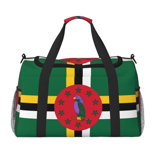 Reisetasche mit Flagge des Commonwealth of Dominica, für Reisen, Schultertasche, Wochenend-Handtasche, Sporttasche, Turnbeutel für Damen und Herren von Erwqavc