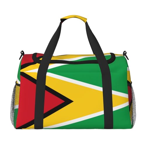 Reisetasche mit Flagge von Guyana für Reisen, Schultertasche, Wochenend-Handtasche, Sporttasche, Turnbeutel für Damen und Herren Reisetasche mit Flagge von Guyana für Reisen, Schultertasche, Wochenend-Handtasche, Sporttasche, Turnbeutel für Damen und Herren von Erwqavc