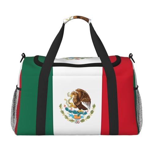 Reisetasche mit Flagge von Mexiko, für Reisen, Schultertasche, Wochenend-Handtasche, Sporttasche, Turnbeutel für Damen und Herren Reisetasche mit Flagge von Mexiko, für Reisen, Schultertasche, Wochenend-Handtasche, Sporttasche, Turnbeutel für Damen und Herren von Erwqavc