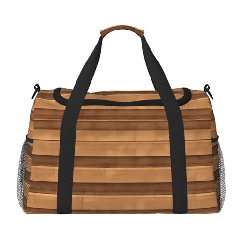 Reisetasche mit Holzstruktur-Druck, für Reisen, Schultertasche, Wochenend-Handtasche, Sporttasche, Turnbeutel für Damen und Herren Reisetasche mit Holzstruktur-Druck, für Reisen, Schultertasche, Wochenend-Handtasche, Sporttasche, Turnbeutel für Damen und Herren von Erwqavc