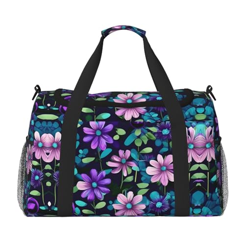 Reisetasche mit Kamelien-Druck, für Reisen, Schultertasche, Wochenend-Handtasche, Sporttasche, Turnbeutel für Damen und Herren, Violett Reisetasche mit Kamelien-Druck, für Reisen, Schultertasche, Wochenend-Handtasche, Sporttasche, Turnbeutel für Damen und Herren, Violett von Erwqavc