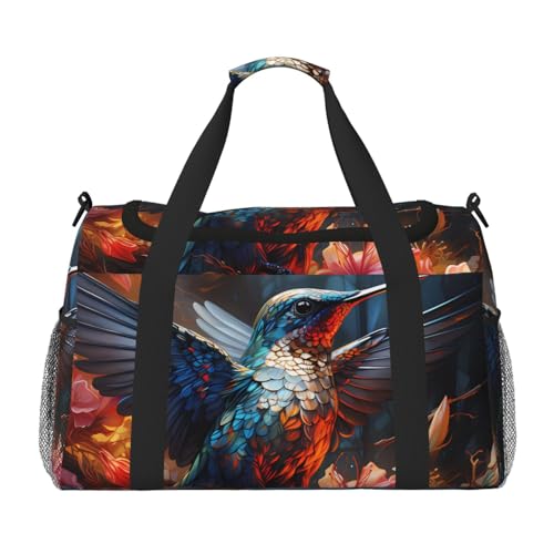Reisetasche mit Kolibri-Druck, für Reisen, Schultertasche, Wochenend-Handtasche, Sporttasche, Turnbeutel für Damen und Herren Reisetasche mit Kolibri-Druck, für Reisen, Schultertasche, Wochenend-Handtasche, Sporttasche, Turnbeutel für Damen und Herren von Erwqavc