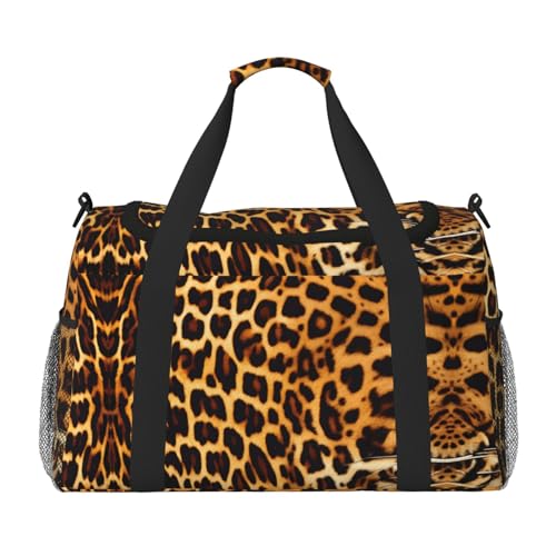 Reisetasche mit Leopardenmuster für Reisen, Schultertasche, Wochenend-Handtasche, Sporttasche, Sporttasche, Turnbeutel für Damen und Herren Reisetasche mit Leopardenmuster für Reisen, Schultertasche, Wochenend-Handtasche, Sporttasche, Sporttasche, Turnbeutel für Damen und Herren von Erwqavc