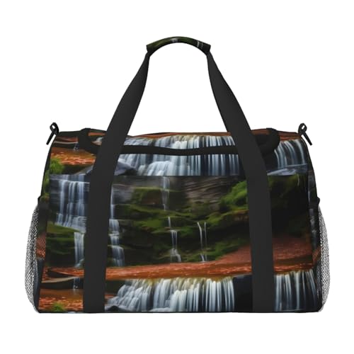 Reisetasche mit Wasserfall-Aufdruck, für Reisen, Schultertasche, Wochenend-Handtasche, Sporttasche, Turnbeutel für Damen und Herren Reisetasche mit Wasserfall-Aufdruck, für Reisen, Schultertasche, Wochenend-Handtasche, Sporttasche, Turnbeutel für Damen und Herren von Erwqavc