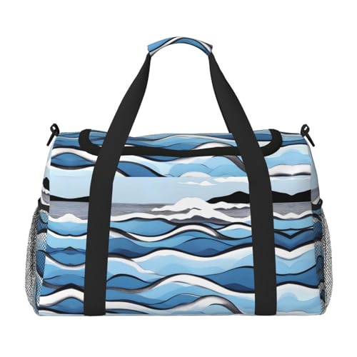 Reisetasche mit Wellen-Motiv "Lapping at The Rocks", für Reisen, Schultertasche, Wochenender, Übernachtung, Sporttasche, Turnbeutel für Damen und Herren Reisetasche mit Wellen-Motiv "Lapping at The Rocks", für Reisen, Schultertasche, Wochenender, Übernachtung, Sporttasche, Turnbeutel für Damen und Herren von Erwqavc