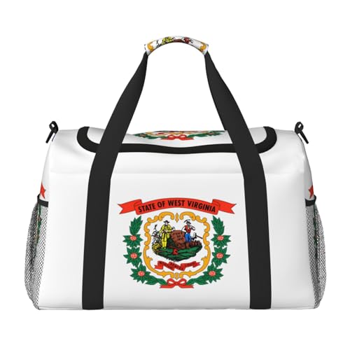 Reisetasche mit West-Virginia-Flagge, für Reisen, Schultertasche, Wochenend-Handtasche, Sporttasche, Turnbeutel für Damen und Herren Reisetasche mit West-Virginia-Flagge, für Reisen, Schultertasche, Wochenend-Handtasche, Sporttasche, Turnbeutel für Damen und Herren von Erwqavc
