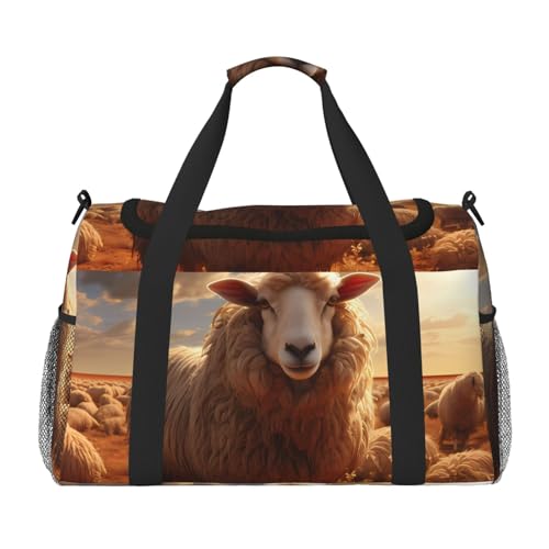 Reisetasche mit australischem Schaf-Druck, für Reisen, Schultertasche, Wochenend-Handtasche, Sporttasche, Turnbeutel für Damen und Herren Reisetasche mit australischem Schaf-Druck, für Reisen, Schultertasche, Wochenend-Handtasche, Sporttasche, Turnbeutel für Damen und Herren von Erwqavc