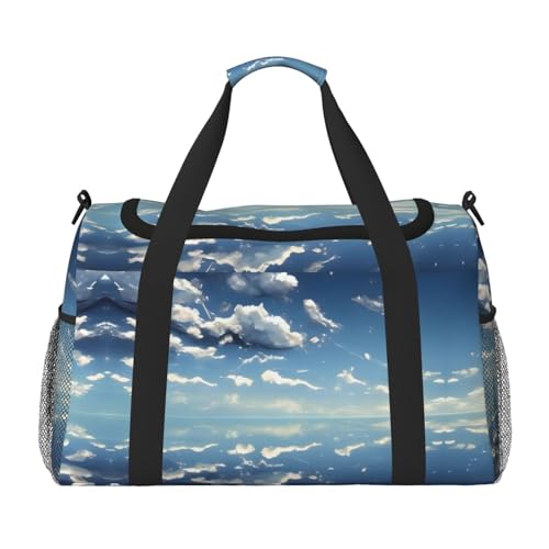 Reisetasche mit blauem Himmel und weißen Wolken, für Reisen, Schultertasche, Wochenend-Handtasche, Sporttasche, Turnbeutel für Damen und Herren Reisetasche mit blauem Himmel und weißen Wolken, für Reisen, Schultertasche, Wochenend-Handtasche, Sporttasche, Turnbeutel für Damen und Herren von Erwqavc