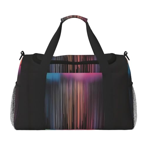 Reisetasche mit buntem Regenbogen-Regendruck für Reisen, Schultertasche, Wochenend-Handtasche, Sporttasche, Turnbeutel für Damen und Herren Reisetasche mit buntem Regenbogen-Regendruck für Reisen, Schultertasche, Wochenend-Handtasche, Sporttasche, Turnbeutel für Damen und Herren von Erwqavc