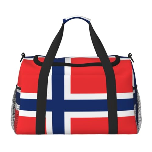 Reisetasche mit norwegischer Flagge, für Reisen, Schultertasche, Wochenend-Handtasche, Sporttasche, Turnbeutel für Damen und Herren Reisetasche mit norwegischer Flagge, für Reisen, Schultertasche, Wochenend-Handtasche, Sporttasche, Turnbeutel für Damen und Herren von Erwqavc