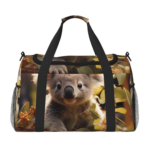 Reisetasche mit süßem Koala-Pflanzen-Druck, für Reisen, Schultertasche, Wochenend-Handtasche, Sporttasche, Turnbeutel für Damen und Herren Reisetasche mit süßem Koala-Pflanzen-Druck, für Reisen, Schultertasche, Wochenend-Handtasche, Sporttasche, Turnbeutel für Damen und Herren von Erwqavc