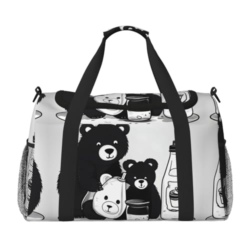 Reisetasche mit süßem Milchflaschen-Bär-Aufdruck, für Reisen, Schultertasche, Wochenend-Handtasche, Sporttasche, Turnbeutel für Damen und Herren Reisetasche mit süßem Milchflaschen-Bär-Aufdruck, für Reisen, Schultertasche, Wochenend-Handtasche, Sporttasche, Turnbeutel für Damen und Herren von Erwqavc