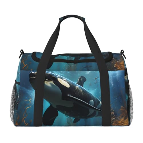 Riesige Reisetasche mit Killer-Wal-Motiv, für Reisen, Schultertasche, Wochenend-Handtasche, Sporttasche, Turnbeutel für Damen und Herren Riesige Reisetasche mit Killer-Wal-Motiv, für Reisen, Schultertasche, Wochenend-Handtasche, Sporttasche, Turnbeutel für Damen und Herren von Erwqavc
