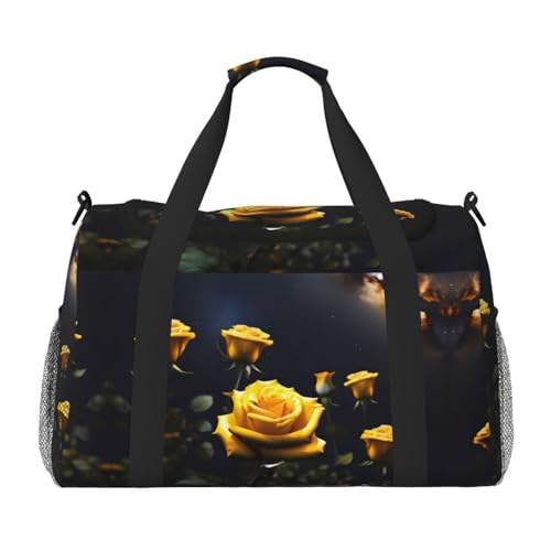 Schöne Reisetasche mit gelben Rosen für Reisen, Schultertasche, Wochenend-Handtasche, Sporttasche, Turnbeutel für Damen und Herren Schöne Reisetasche mit gelben Rosen für Reisen, Schultertasche, Wochenend-Handtasche, Sporttasche, Turnbeutel für Damen und Herren von Erwqavc